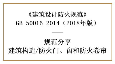 防火門、窗和防火卷簾的建筑防火設(shè)計(jì)要求—四川國(guó)晉消防分享