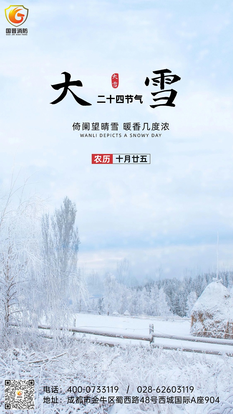 大雪節(jié)氣全屏雪地實景祝福手機海報